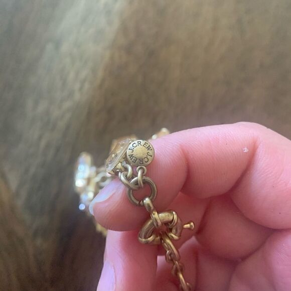 J Crew Cluster drop stone necklace peach color - Picture 7 of 9